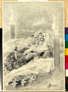 Tamara in the Coffin by Mikhail Aleksandrovich Vrubel