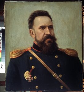 Portrait of the Military Engineer Sergei Mosin (1849-1902), Inventor of the Mosin-Nagant Rifle - Painting by Mikhail Gerets (1900-1942) by Mikhail Petrovich Gerets