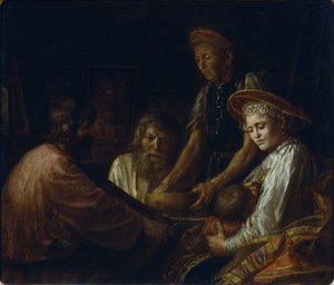 Peasant Meal by Mikhail Shibanov