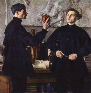 Portrait of the Korin Brothers, Artists by Mikhail Vasilievich Nesterov