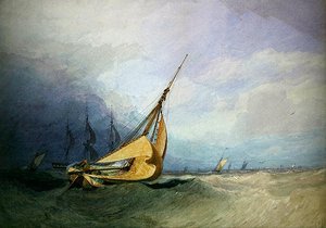 Seascape with Boats by Miles Edmund Cotman