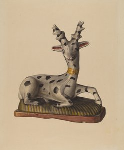 Chalkware Deer, c.1938 by Mina Lowry
