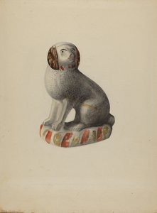 Pa. German Dog Figurine, c. 1937 by Mina Lowry