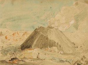Figures Near Volcano