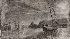 Untitled (Boats in Harbor) by Miner Kilbourne Kellogg