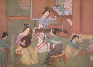 Chinese lute, moon guitar and table zither