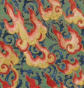 Detail of Imperial Embroidered Silk Thangka