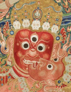 Detail of Imperial Embroidered Silk Thangka by Ming Dynasty Chinese School