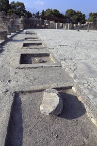 Minoan Archeological Site of Phaistos, General View of the Central Court by Minoan