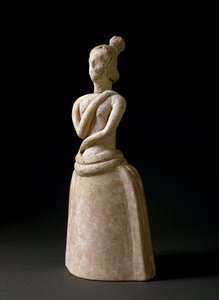 Terracotta figurine of woman in an attitude of worship