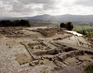 View of the ruins of Phaistos, 2700-1200 BC