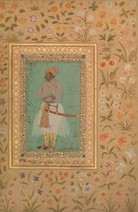 Portrait of Maharaja Bhim Kanwar, Folio from the Shah Jahan Album