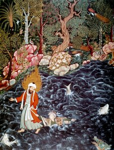 The prophet Elijah rescuing Prince Nur ad-Dahr by Mir Sayyid Ali