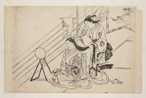 Woman Combing Hair by Mitsunobu Hasegawa