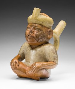 Portrait Vessel of a Man with a Cleft Lip and Tattoos