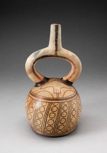 Stirrup Spout Vessel with Circular Motifs