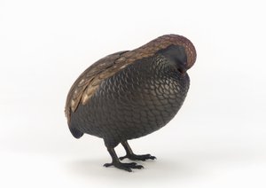 Incense box in the shape of a quail, one of a pair, Tokyo, Edo period