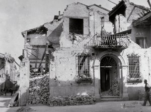 The bombardments of Sermide: a house seriously damaged during the second world war by Modestino Baldinetti