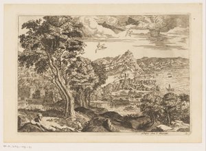 Coastal Landscape with Flying Birds