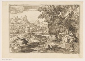 Landscape with Saint Jerome and Two Fighting Lions