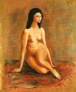 Nude Sitting by Moise Kisling