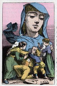 Allegory of Amnesty in the 19th century in Le Trombinoscope by Touchatout, cartoon by B. Moloch of 1882 (1849-1909). Private collection by Moloch