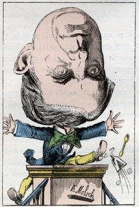 Portrait of Henri, Pierre, Edmond DUFAUR DE GAVARDIE (1823 - 1910) French Senator in “Le Trombinoscope” by Touchatout, cartoon by B. Moloch of 1882. Private collection