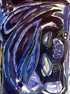 Deep Blue Abstraction by Monika Riethmueller