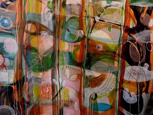 Vibrant Abstract Garden by Monika Riethmueller