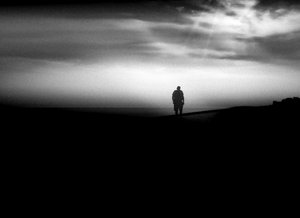 Solitary Man Under Sky