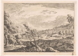 Landscape with Village by Monogrammist MEG