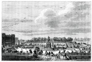 The gardens of a French palace of King Louis XV by Moreau