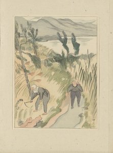 Near the Nippara Lake (Nippara Kohan) (Part Two, Aizu Area series) (Prints of Japanese Landscapes series) (Nihon Fûkei Hanga series) by Morita Tsunetomo