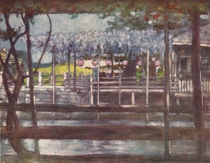 A Wisteria Garden by Mortimer L Menpes