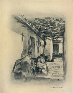 Courtyard in Seville by Mortimer L Menpes