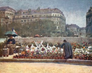 A Flower Market by Mortimer Ludington Menpes