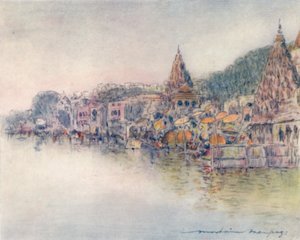 On the Banks of Holy River, Benares by Mortimer Ludington Menpes