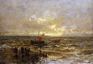 Sailing Boats off a Jetty