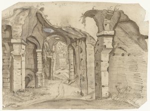 Path Through the Colosseum, Rome by Moses ter Borch (manner of)