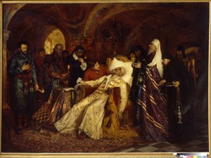 The Metropolitan Consecrates Tsar Ivan IV of Russia, Known as Ivan the Terrible (1530-1584)