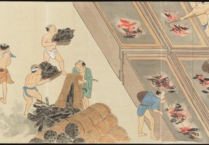 Illustrations of Uji Tea Production by Motonari Sait?