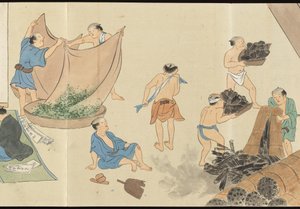 Illustrations of Uji Tea Production by Motonari Sait?