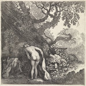 Bathing Woman Seen from Behind by Moyses van Wtenbrouck