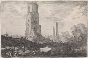 Landscape with Two Obelisks and the 