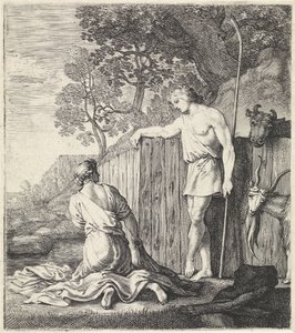 Washerwoman and Shepherd by a Stream by Moyses van Wtenbrouck