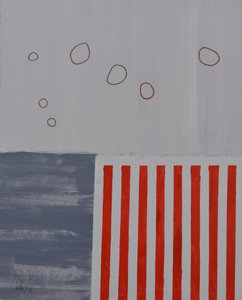 Abstract Circles Red Stripes