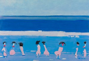 Pink Figures Blue Beach by Mr PETTO
