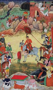 Adham Khan Paying Homage to Akbar at Sarangpur, Central India, in 1560 or 1561, from the Akbarnama