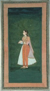 Lady holding a wine flask and cup, from the Small Clive Album