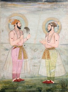 Portraits of Prince Dara Shikoh and Prince Sulaiman Shikoh Nimbate by Mughal School
